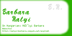 barbara malyi business card